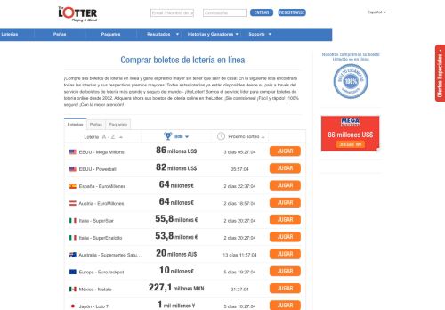 
                            2. Jugar a la lotería online: compre ya sus boletos | theLotter