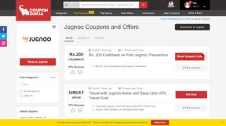 
                            4. Jugnoo Coupons & Offers, February 2019 Promo Codes - CouponDunia