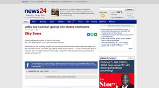
                            6. Jules sex scandal: gossip site closes chatrooms | News24