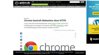 
                            5. Juli 2018: Chrome bestraft Webseiten ohne HTTPS - Golem.de