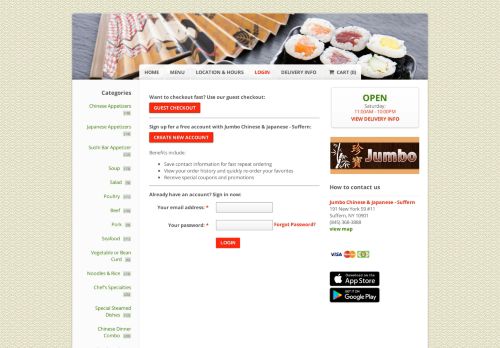 
                            9. Jumbo Chinese & Japanese - Suffern in NY | Login