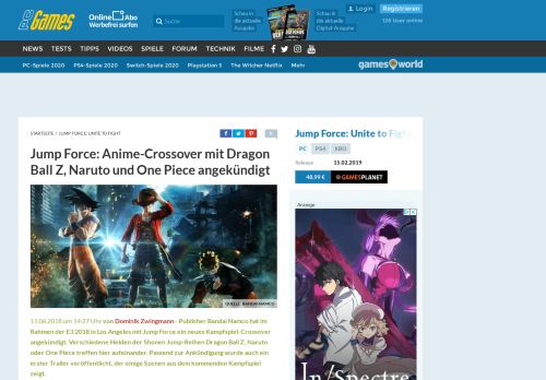 
                            8. Jump Force: Anime-Crossover mit Dragon Ball Z, Naruto und One Piece