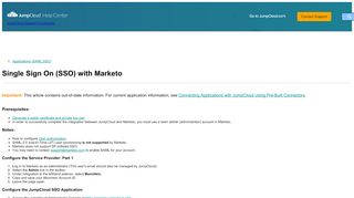 
                            11. JumpCloud | Single Sign On (SSO) with Marketo