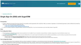 
                            12. JumpCloud | Single Sign On (SSO) with SugarCRM