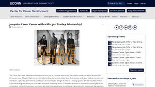 
                            9. Jumpstart Your Career with a Morgan Stanley Scholarship! – UConn ...