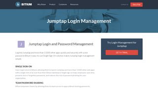 
                            1. Jumptap Login Management - Team Password Manager - Bitium