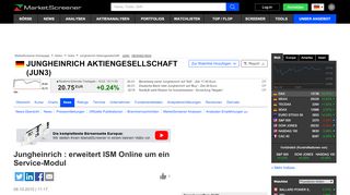 
                            6. Jungheinrich : erweitert ISM Online um ein Service-Modul ...