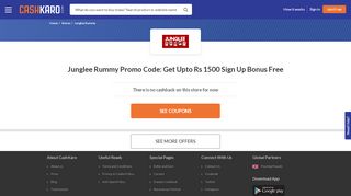 
                            3. Junglee Rummy Promo Code, Coupons: Rs 1500 Sign Up Bonus ...