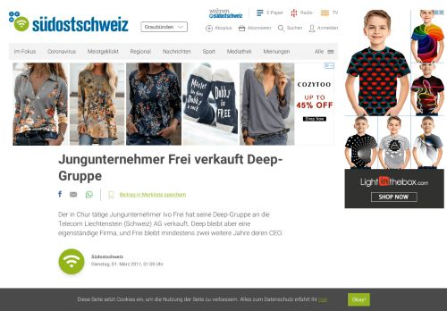 
                            8. Jungunternehmer Frei verkauft Deep-Gruppe | suedostschweiz.ch