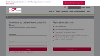 
                            6. Junior-Uni - Registrierung / Login