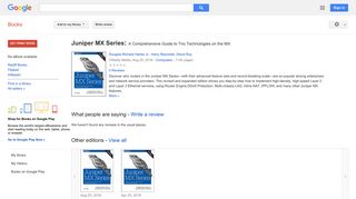 
                            12. Juniper MX Series: A Comprehensive Guide to Trio Technologies on ...
