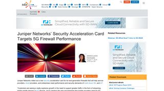 
                            11. Juniper Networks' Security Acceleration Card Targets 5G Firewall