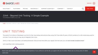 
                            7. JUnit - Beyond Unit Testing: A Simple Example | Sauce Labs