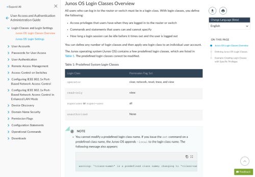 
                            2. Junos OS Login Classes Overview - TechLibrary - Juniper Networks