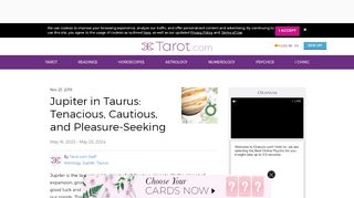 
                            11. Jupiter in Taurus: Tenacious, Cautious, Pleasure-Seeking - Tarot.com