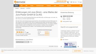 
                            7. Jura Strom: Meinungen, Erfahrungen, Bewertungen - Verivox