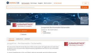 
                            7. Jurapartner Rechtsanwälte Fachanwälte | 50259 Pulheim | anwalt.de