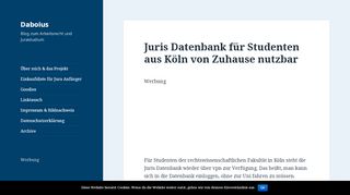 
                            8. Juris Datenbank für Studenten aus Köln von Zuhause nutzbar - Digitales