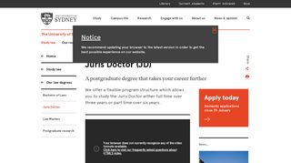
                            8. Juris Doctor - The University of Sydney Law School
