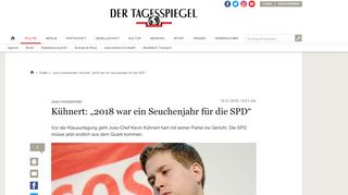 
                            9. Juso-Vorsitzender: Kühnert: „2018 war ein Seuchenjahr für die SPD ...