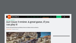 
                            11. Just Cause 3 review: A great game, if you can play it | Ars Technica