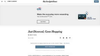 
                            10. Just Divorced, Gone Shopping - The New York Times