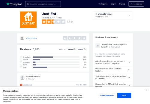 
                            9. Just Eat Reviews | Read Customer Service Reviews of www.alloresto.fr