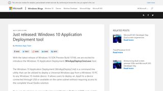 
                            12. Just released: Windows 10 Application Deployment tool - Windows ...