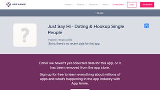 
                            2. Just Say Hi - Dating & Hookup Single People App Ranking and Store ...