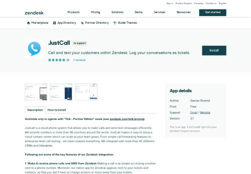 
                            8. JustCall App Integration with Zendesk Support
