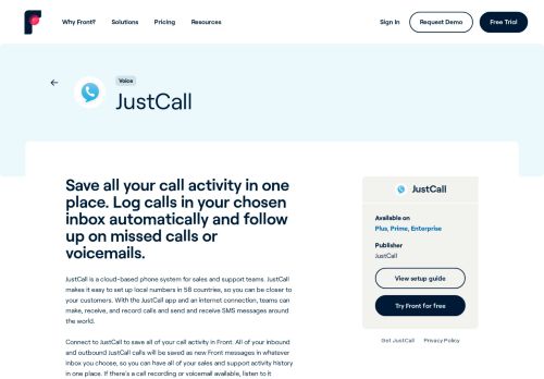 
                            13. Justcall.io | Front - FrontApp