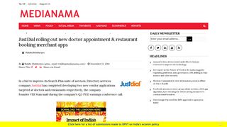 
                            11. JustDial rolling out new doctor appointment & restaurant booking ...