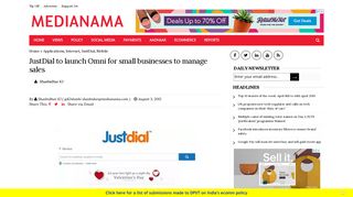 
                            9. JustDial to launch Omni for small businesses to manage sales ...