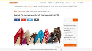 
                            2. Justfab Abo: Achtung vor dem Schuh-Abo - Aboalarm