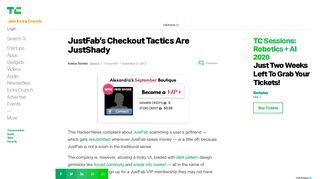 
                            8. JustFab's Checkout Tactics Are JustShady | TechCrunch