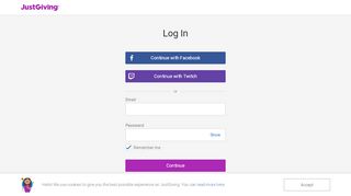 
                            13. JustGiving: Log In