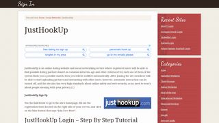 
                            2. JustHookUp Login – www.JustHookUp.com Sign In Page - Signin.co