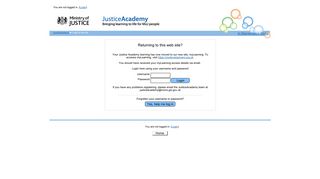 
                            11. JusticeAcademy: Login to the site - In Maintenance Mode