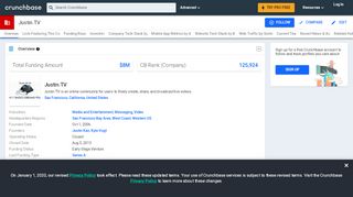 
                            3. Justin.TV | Crunchbase