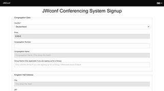 
                            2. JWconf Conferencing System Signup