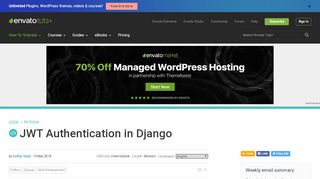 
                            3. JWT Authentication in Django - Code Tuts - Envato Tuts+