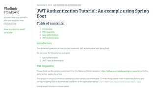 
                            6. JWT Authentication Tutorial: An example using ... - Vladimir Stankovic