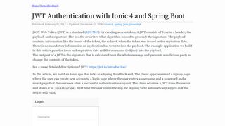 
                            4. JWT Authentication with Ionic 4 and Spring Boot