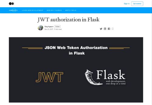
                            10. JWT authorization in Flask – codeburst