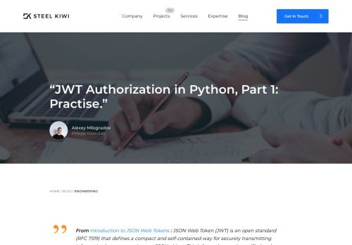 
                            5. JWT Authorization in Python, Part 1: Practise. - SteelKiwi