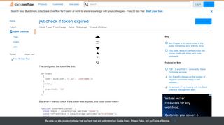 
                            1. jwt check if token expired - Stack Overflow