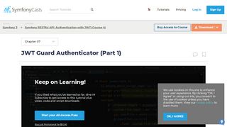 
                            11. JWT Guard Authenticator (Part 1) > Symfony RESTful API ...
