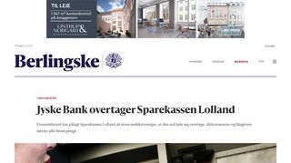 
                            13. Jyske Bank overtager Sparekassen Lolland - Berlingske