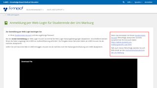 
                            2. k-MED - Anmeldung per Web-Login für Studierende der Uni Marburg