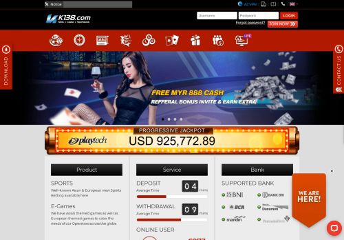 
                            2. K138.com: Online Live Casino - Online Slots Games Malaysia